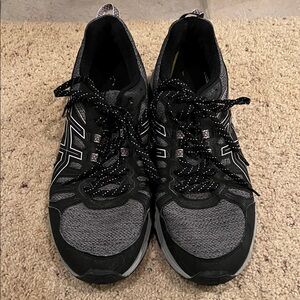 Asics Black and Gray Running Shoes